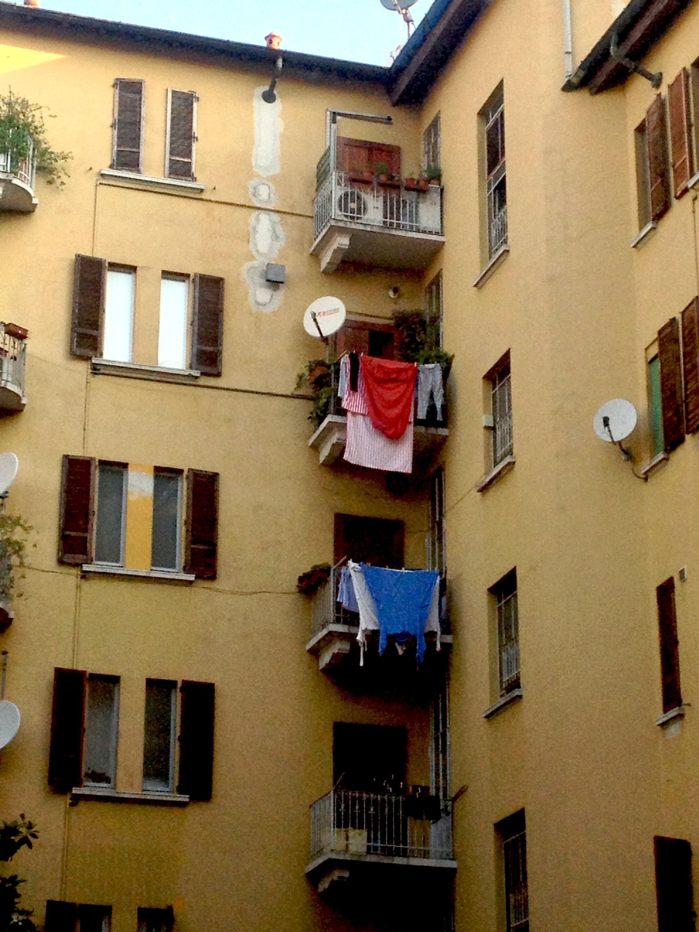 View from Bedroom window. Sheets or large underwear?