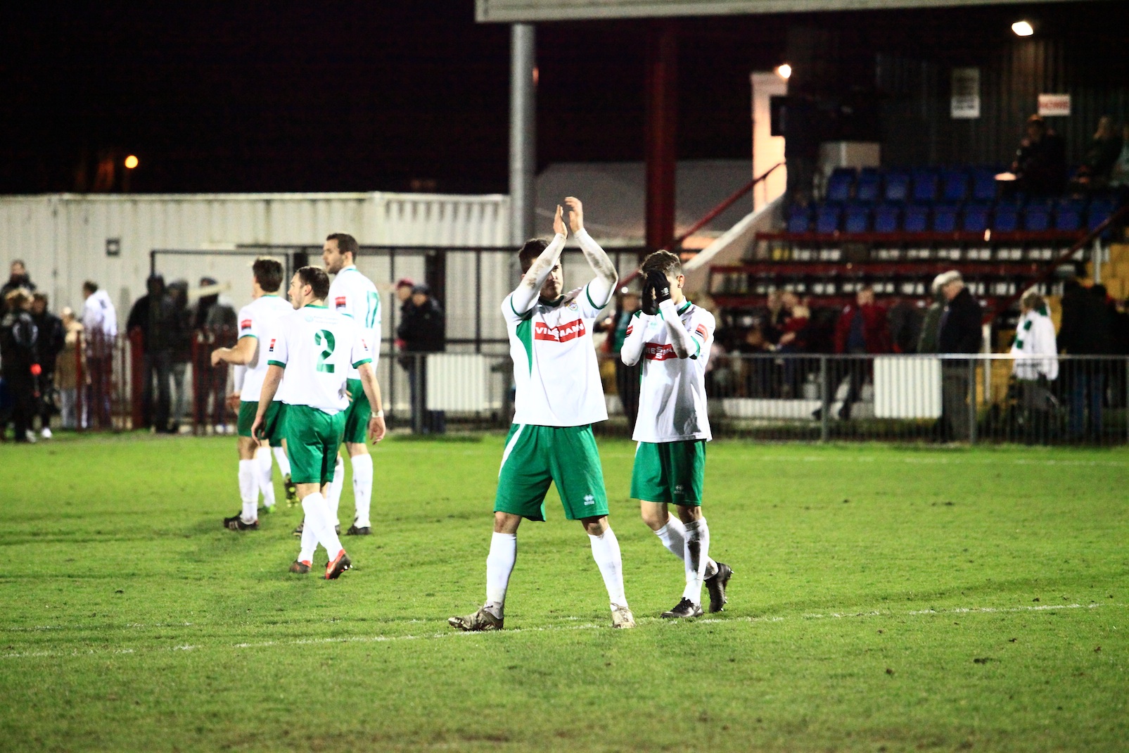 Bognor players thanking their away fans