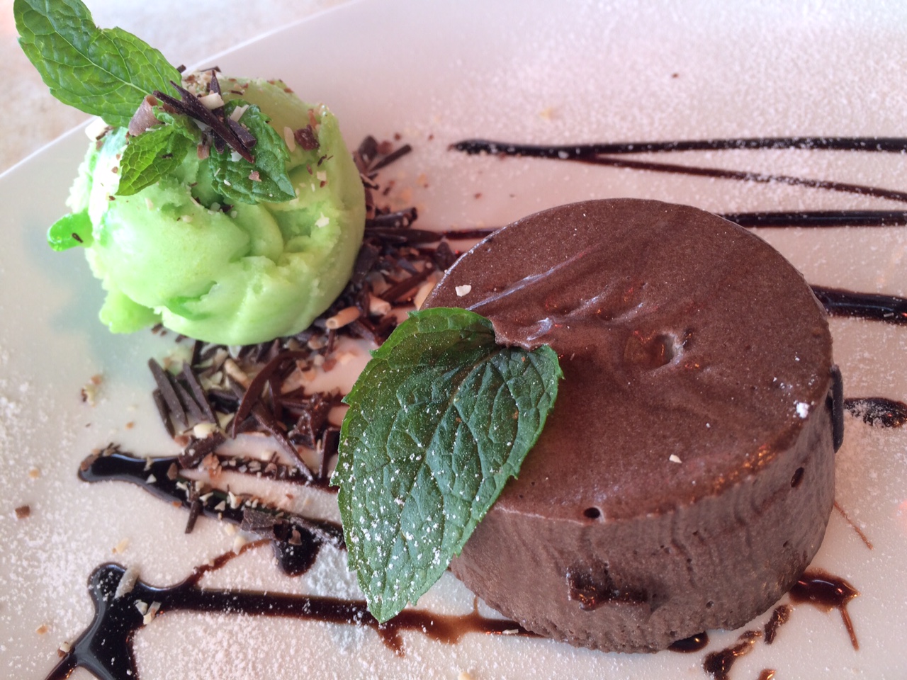 Chocoloate Truffle Cake and Pear sorbet