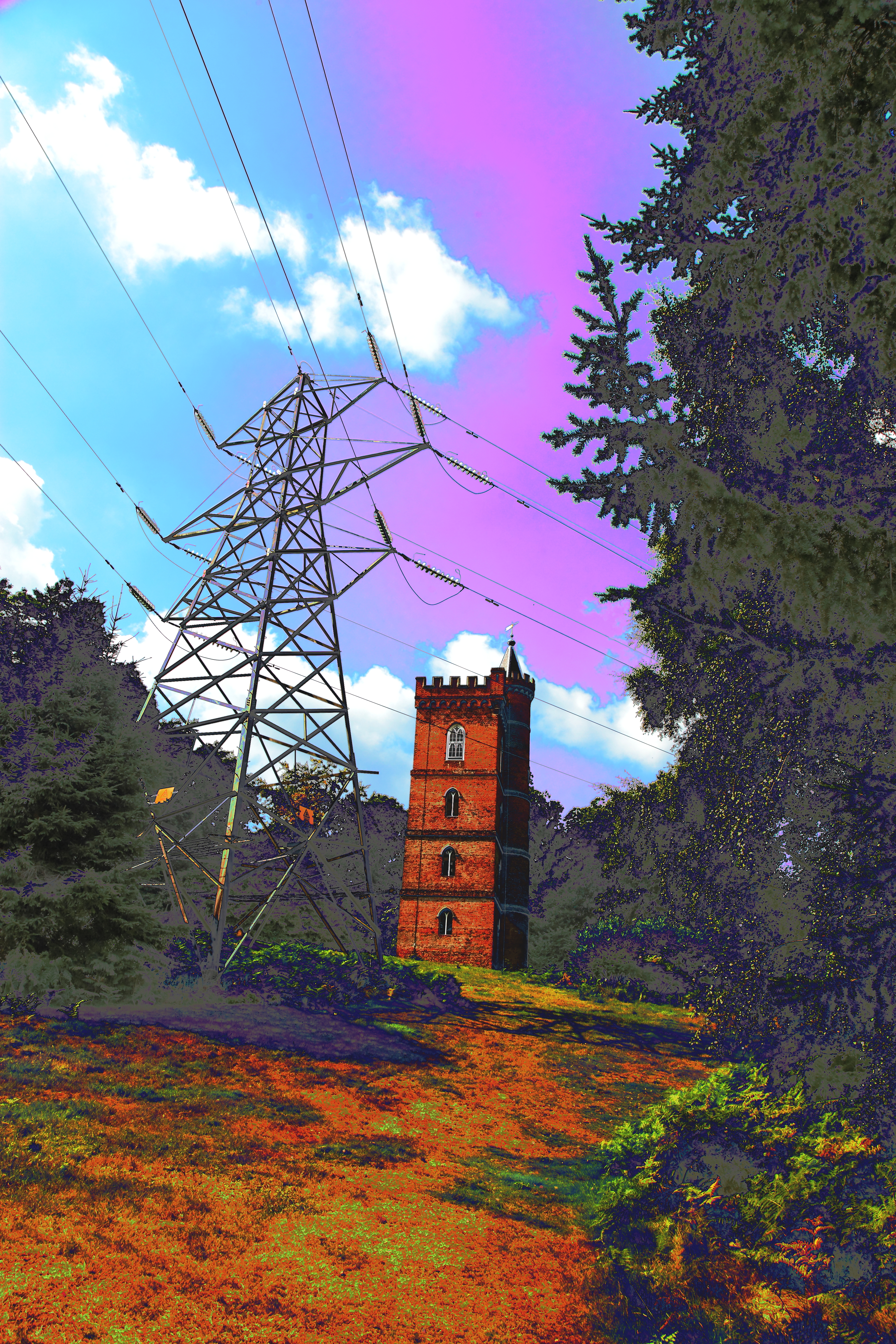 Painting of Gothic Tower at Painshill Park by chris Bushe