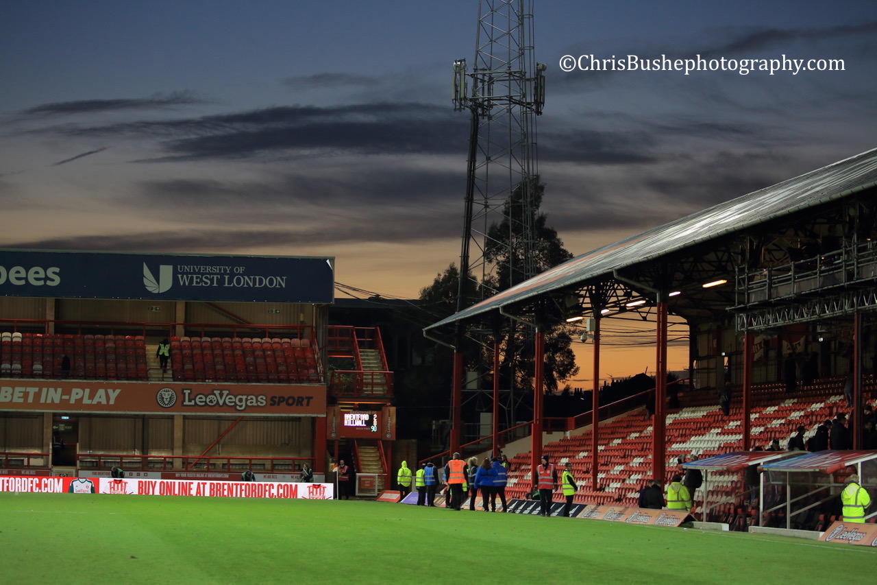 Griffin Park at sunset in November